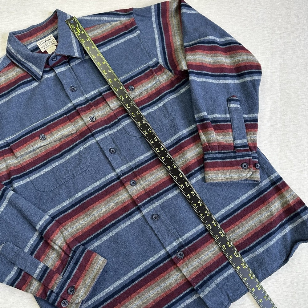 LL Bean Shirt Chamois Southwest Stripe Blanket Button Traditional Fit Men M Mult - Picture 5 of 9